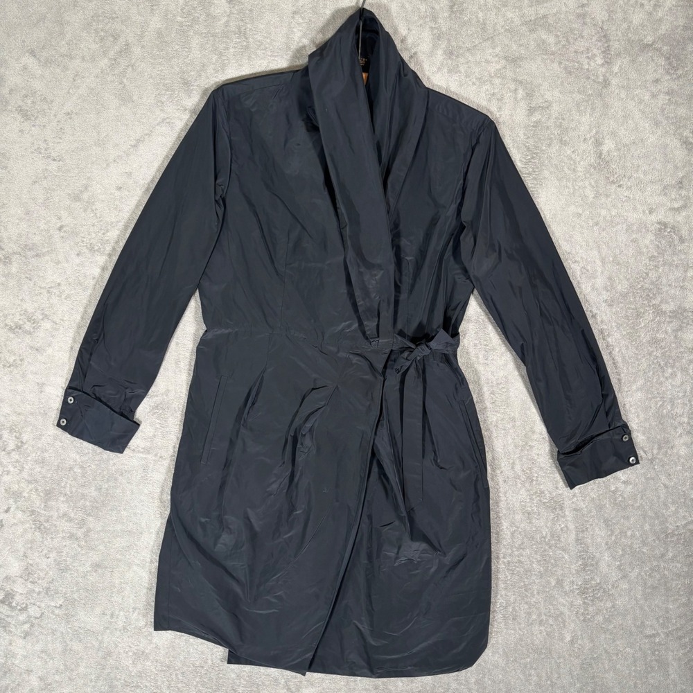 Pauw Amsterdam Black Shawl Collar Wrap Dress Light Coat Size 4 Minimalist Chic